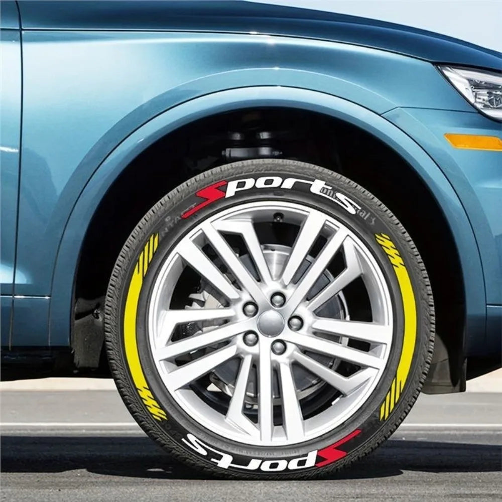 PVC Car Tire Wheel Sticker Reflective Waterproof Car Tire Letter Decal Rubber Tire Decal
