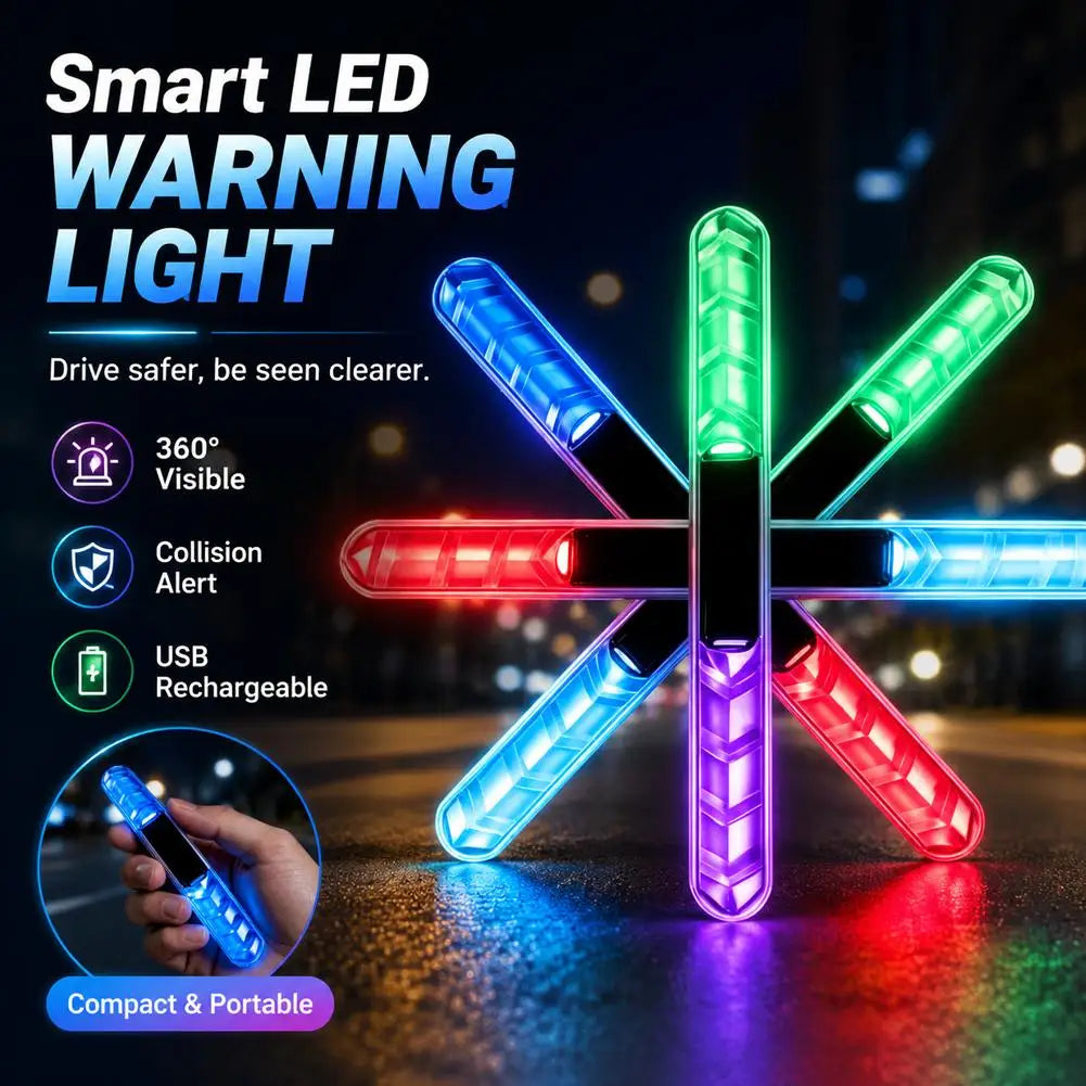 7 Colors Car Welcome Light Multifunctional LED Anti-collision Flashing Door Warning Light Car Atmosphere Light Warning Light