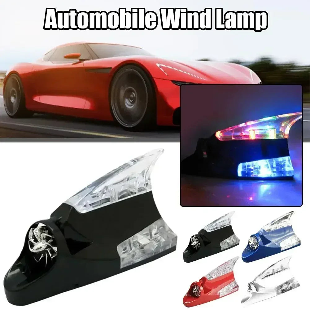 Anti-tail-chase LED Flashing Lights for Cars, Solar-powered Shark Fin Roof Warning Lights, Wind Energy Lamps, Wind-powered New M