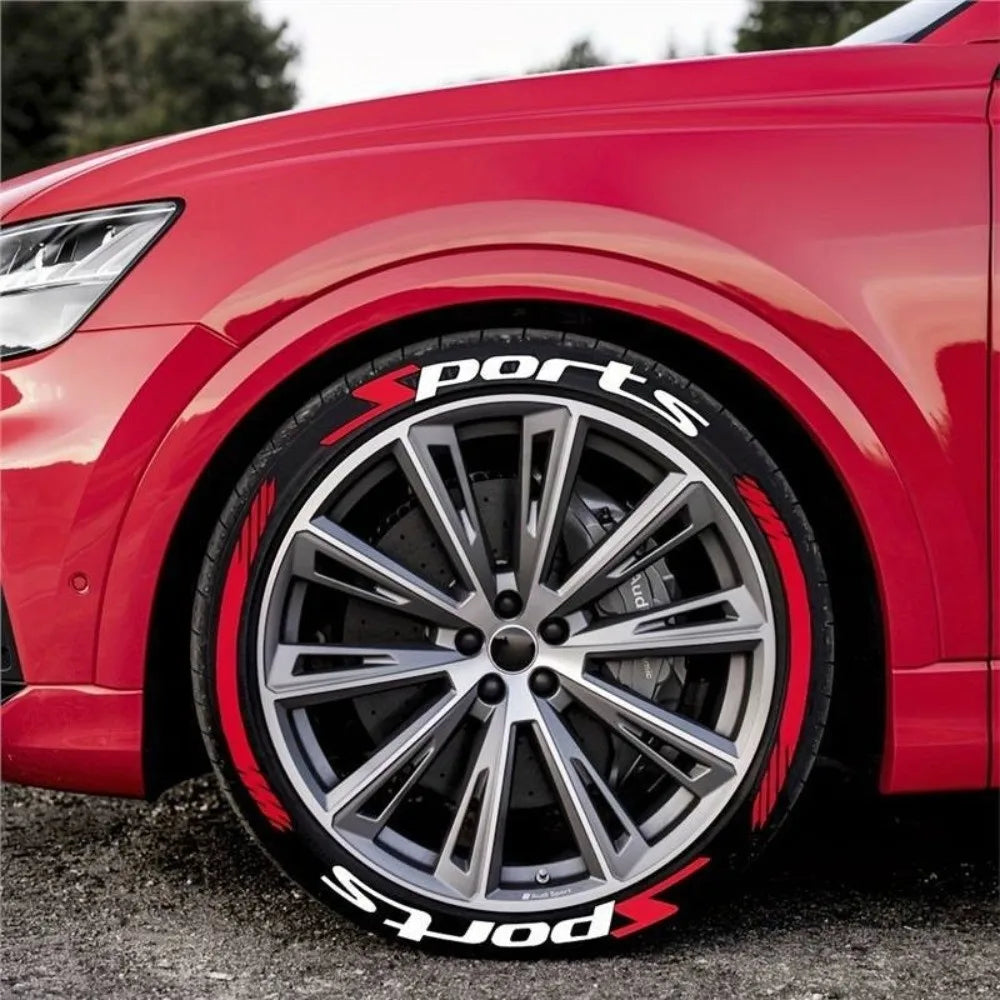 PVC Car Tire Wheel Sticker Reflective Waterproof Car Tire Letter Decal Rubber Tire Decal