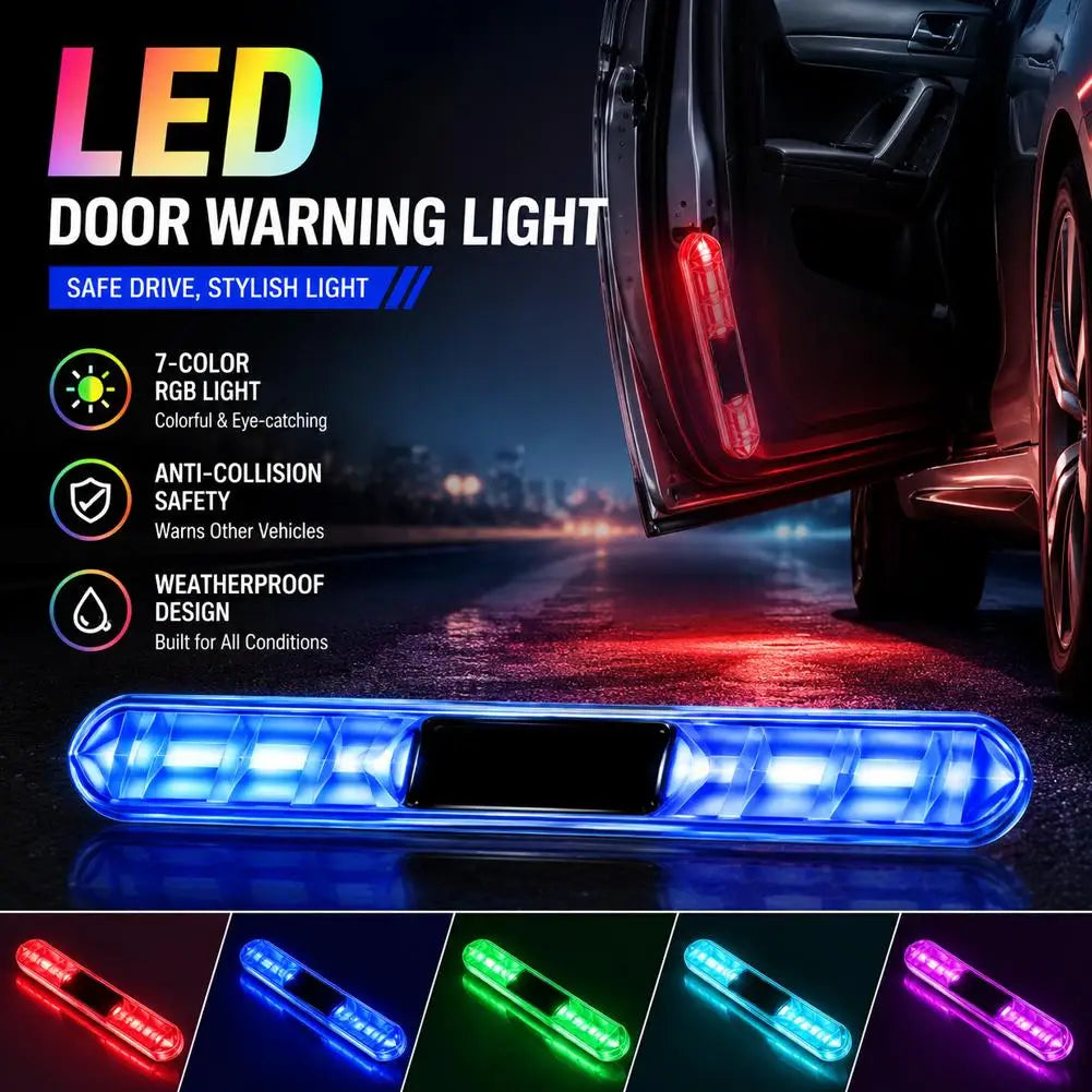 7 Colors Car Welcome Light Multifunctional LED Anti-collision Flashing Door Warning Light Car Atmosphere Light Warning Light