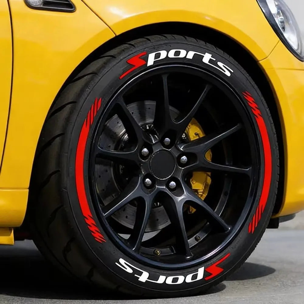 PVC Car Tire Wheel Sticker Reflective Waterproof Car Tire Letter Decal Rubber Tire Decal
