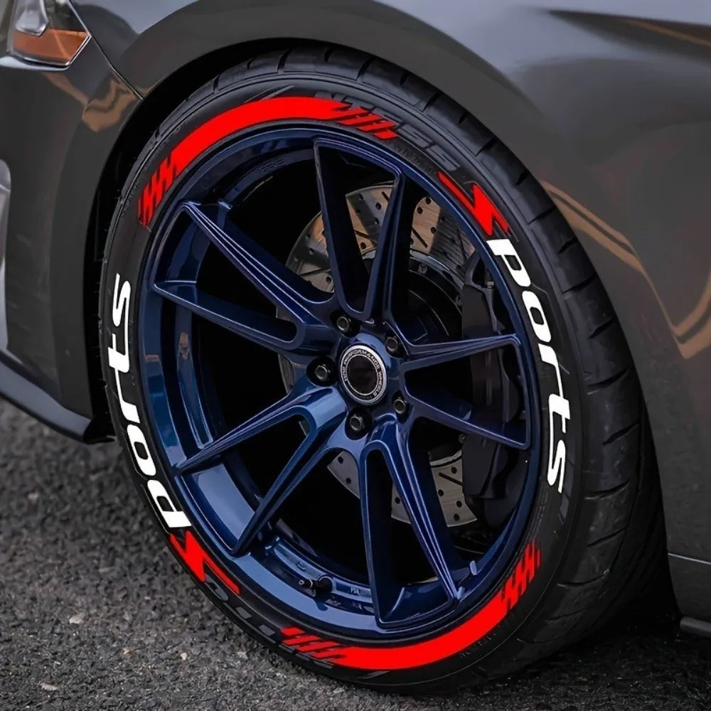 PVC Car Tire Wheel Sticker Reflective Waterproof Car Tire Letter Decal Rubber Tire Decal