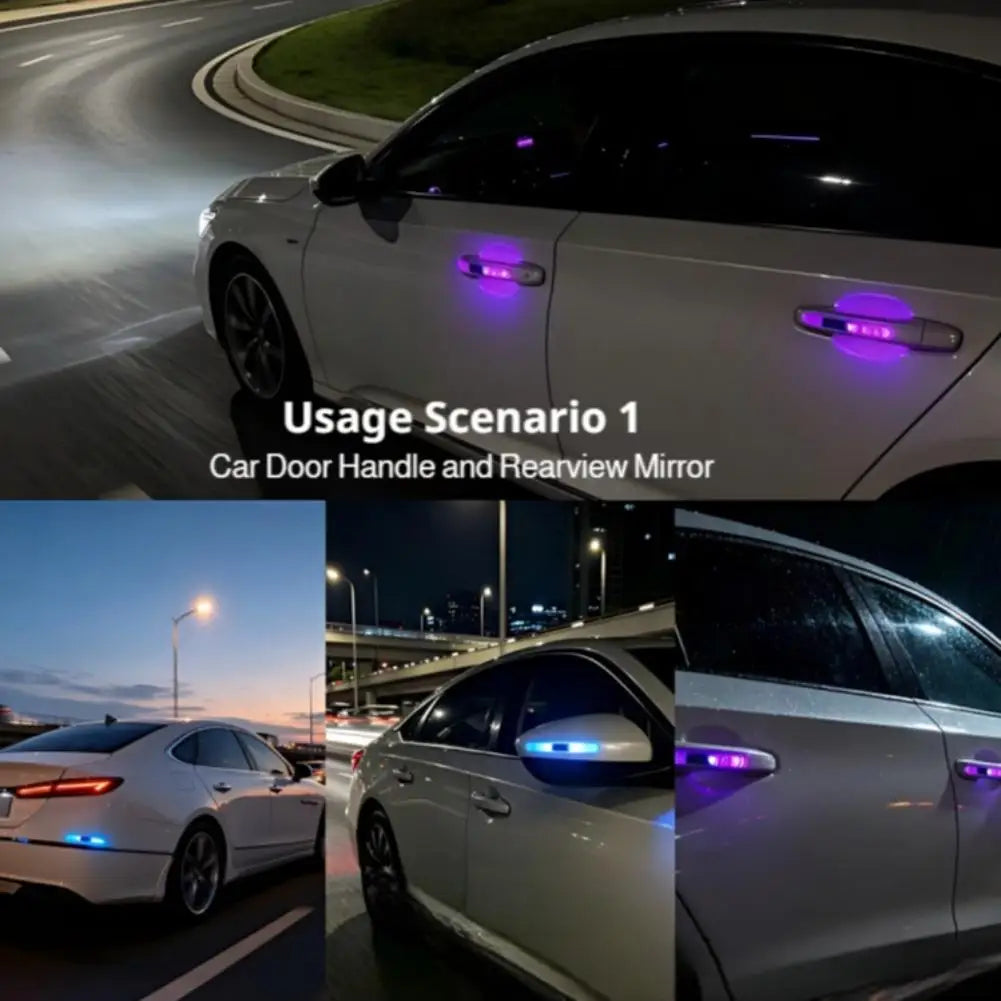 7 Colors Car Welcome Light Multifunctional LED Anti-collision Flashing Door Warning Light Car Atmosphere Light Warning Light
